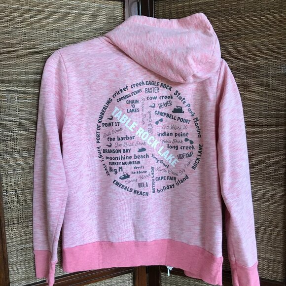 Upcycled Table Rock Lake Hoodie, Size M: Zippered Sweatshirt, Landmarks Marinas - Picture 11 of 14